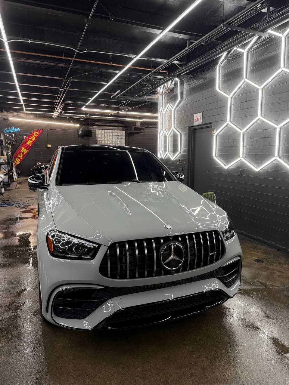 White Mercedes-AMG GLE 63 S after premium care