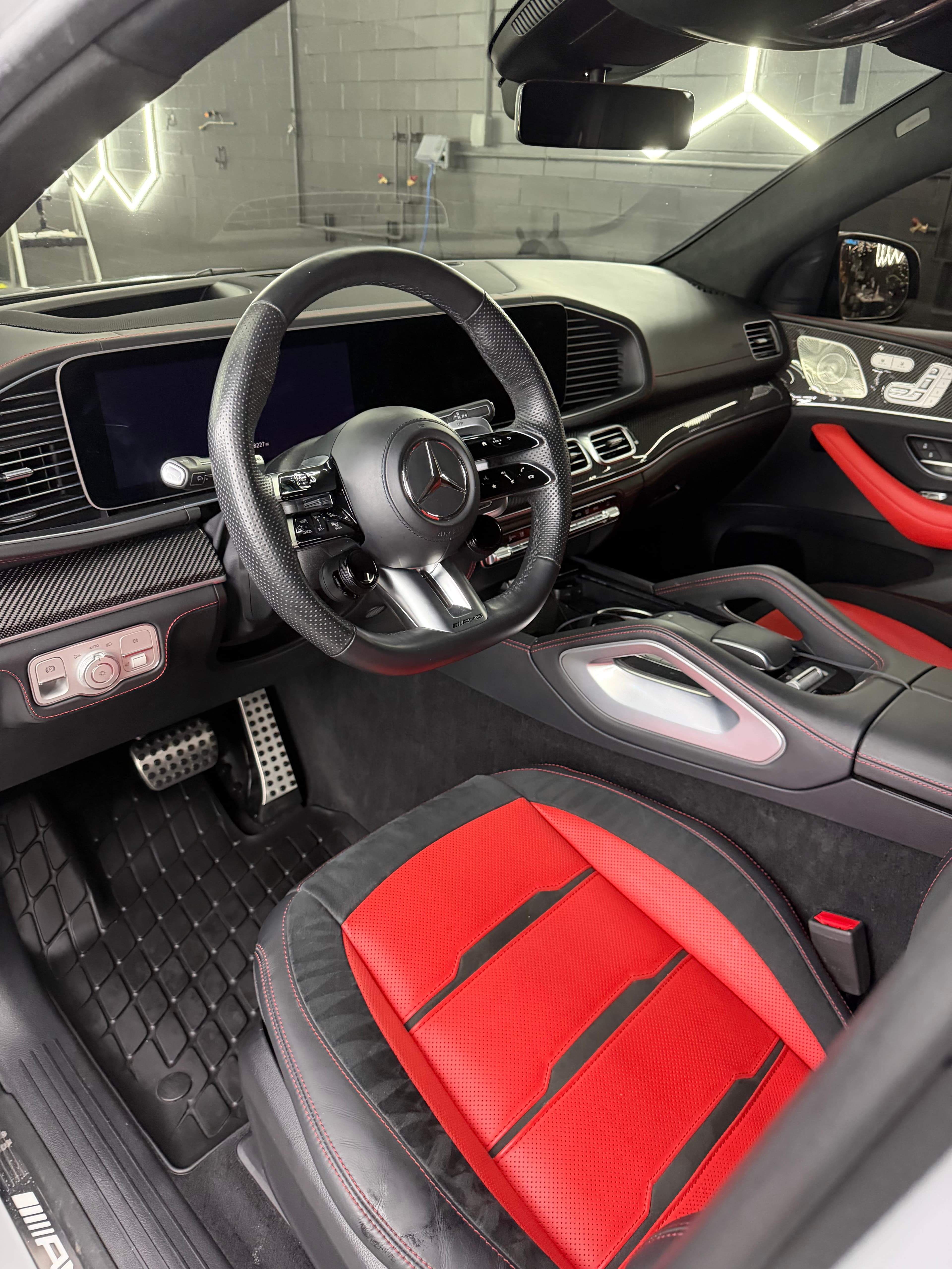 Mercedes AMG interior after a premium DETAILX Chicago interior detail